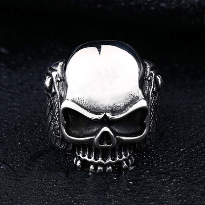 Gun Stainless Steel Skull Ring