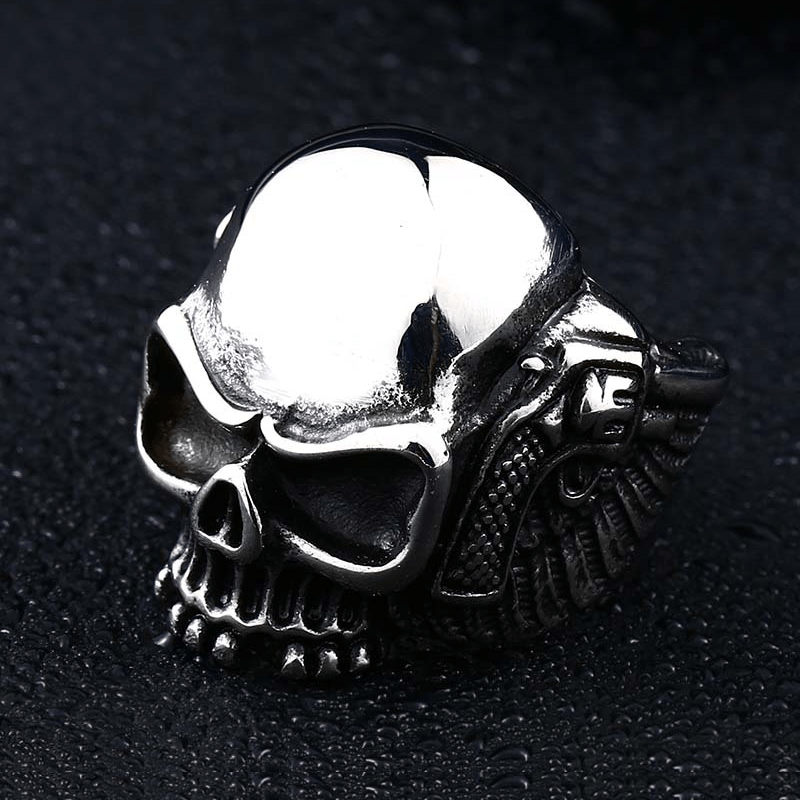 Gun Stainless Steel Skull Ring