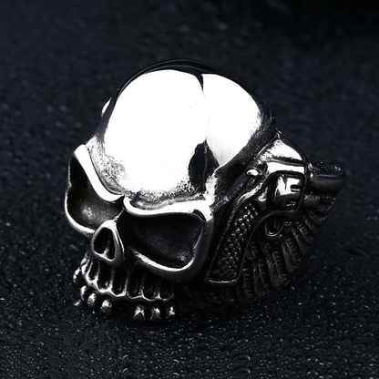 Gun Stainless Steel Skull Ring