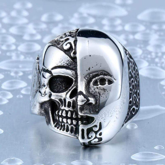 Hermaphrodite Stainless Steel Skull Ring
