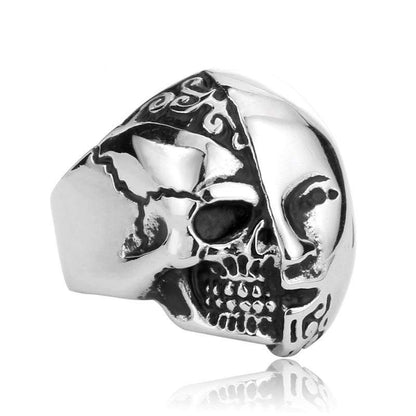 Hermaphrodite Stainless Steel Skull Ring