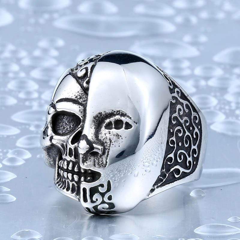 Hermaphrodite Stainless Steel Skull Ring