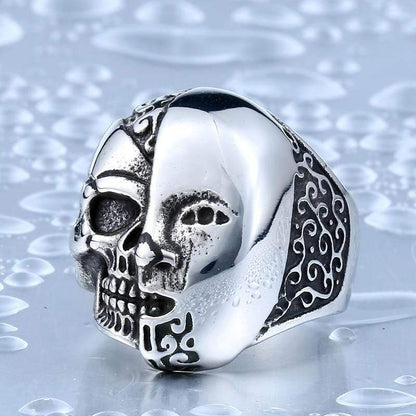 Hermaphrodite Stainless Steel Skull Ring
