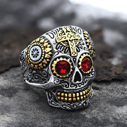 Kapala Stainless Steel Sugar Skull Ring