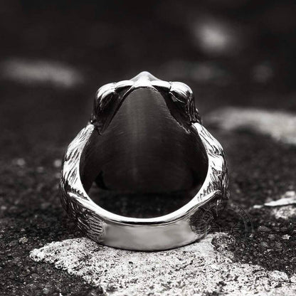Mythology Odin Wolf Stainless Steel Viking Ring