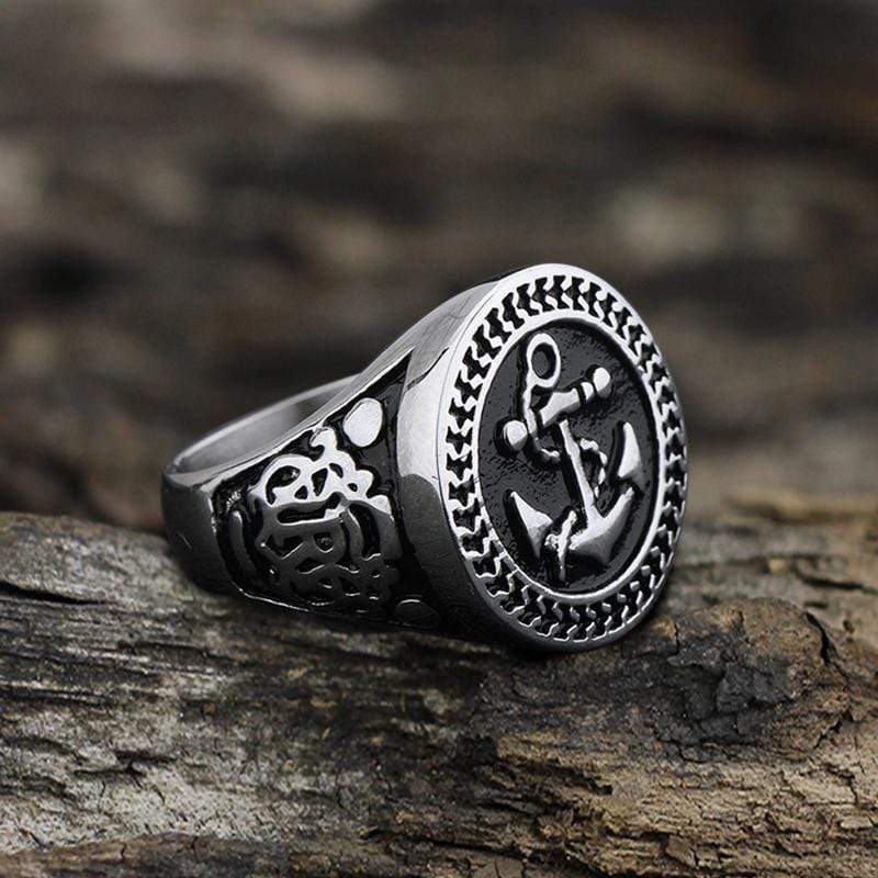 Navy Anchor Knot Seagull Stainless Steel Marine Ring