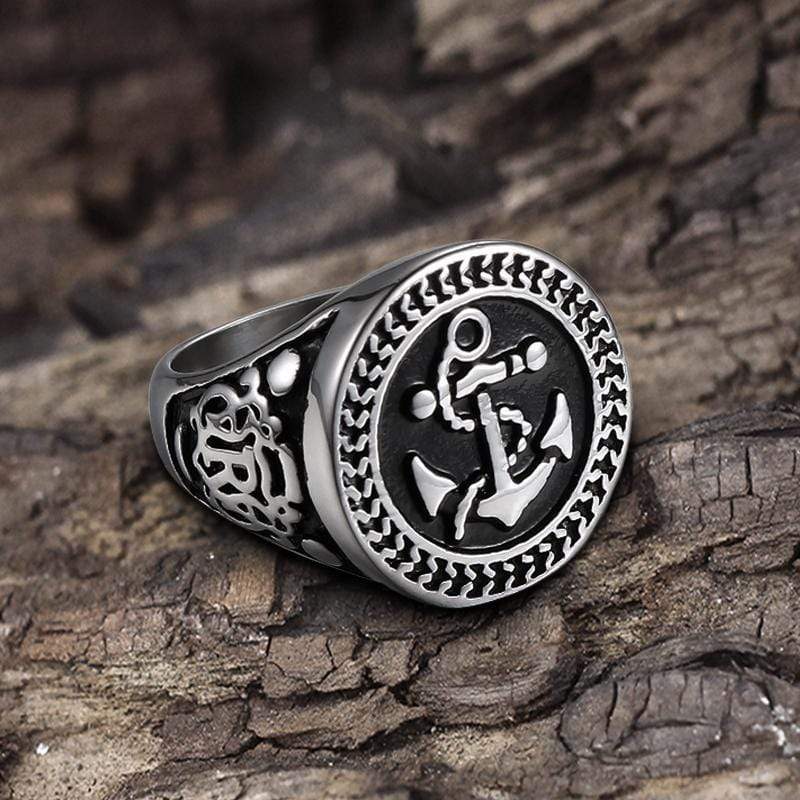 Navy Anchor Knot Seagull Stainless Steel Marine Ring