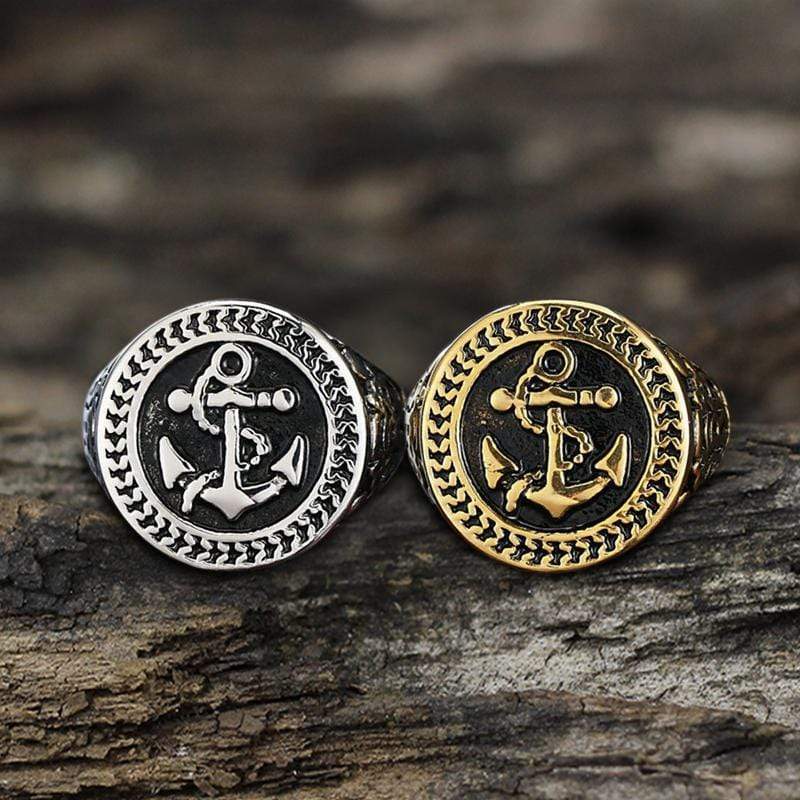 Navy Anchor Knot Seagull Stainless Steel Marine Ring