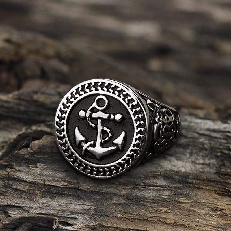Navy Anchor Knot Seagull Stainless Steel Marine Ring