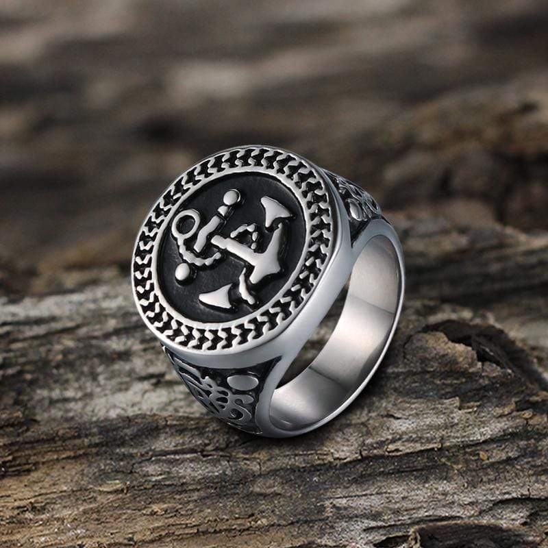 Navy Anchor Knot Seagull Stainless Steel Marine Ring