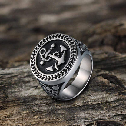 Navy Anchor Knot Seagull Stainless Steel Marine Ring