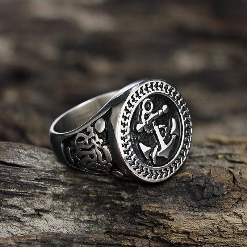 Navy Anchor Knot Seagull Stainless Steel Marine Ring