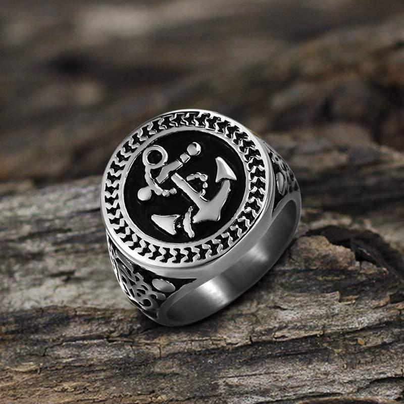 Navy Anchor Knot Seagull Stainless Steel Marine Ring