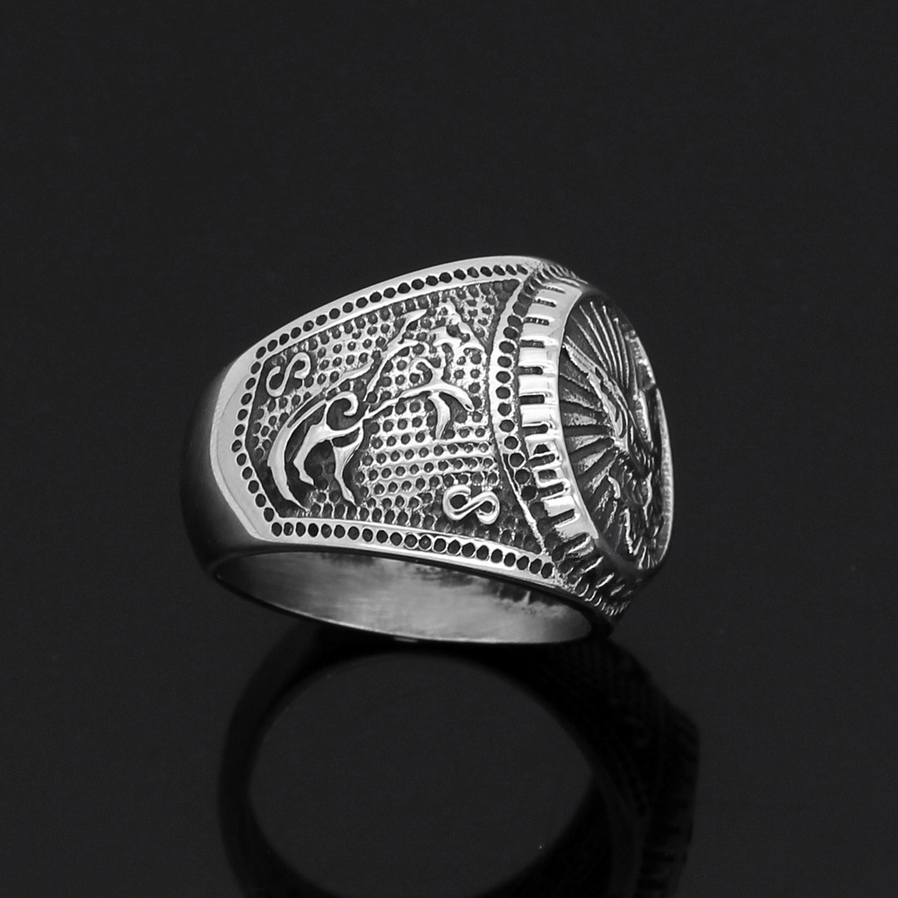 Odin Raven Stainless Steel Viking Ring