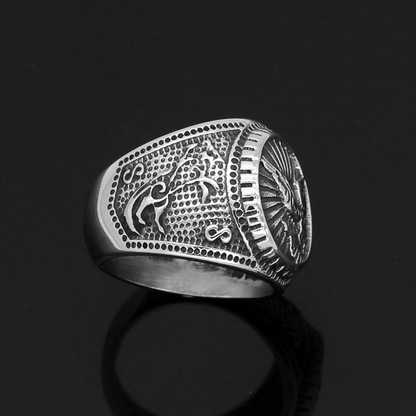 Odin Raven Stainless Steel Viking Ring