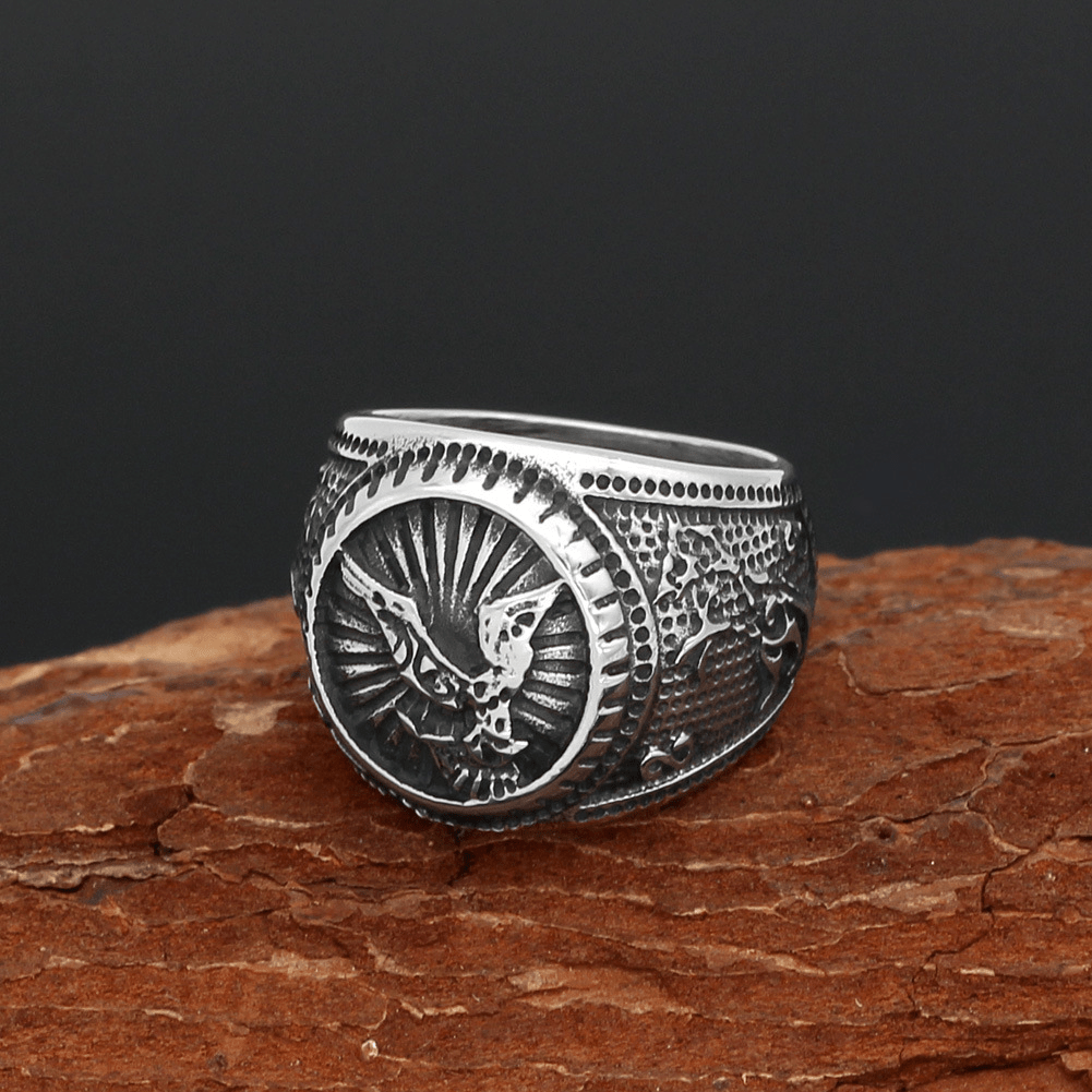 Odin Raven Stainless Steel Viking Ring