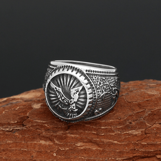 Odin Raven Stainless Steel Viking Ring