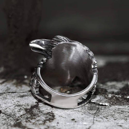 Odin Ravens Huginn and Munin Stainless Steel Viking Ring