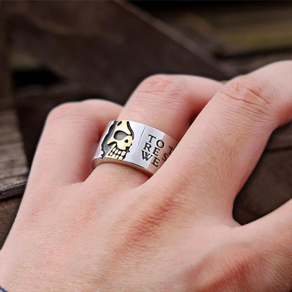 Punk Half-Face Stainless Steel Skull Ring