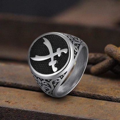 Punk Navy Double Knife 316L Stainless Steel Marine Ring