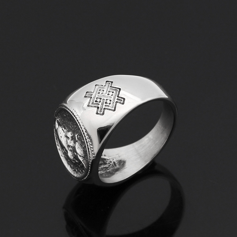Retro Celtic Wolf Stainless Steel Viking Ring