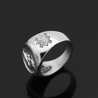 Retro Celtic Wolf Stainless Steel Viking Ring
