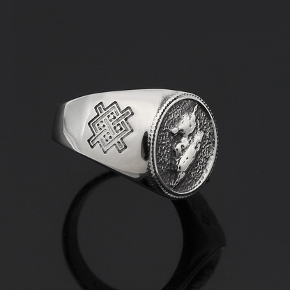 Retro Celtic Wolf Stainless Steel Viking Ring