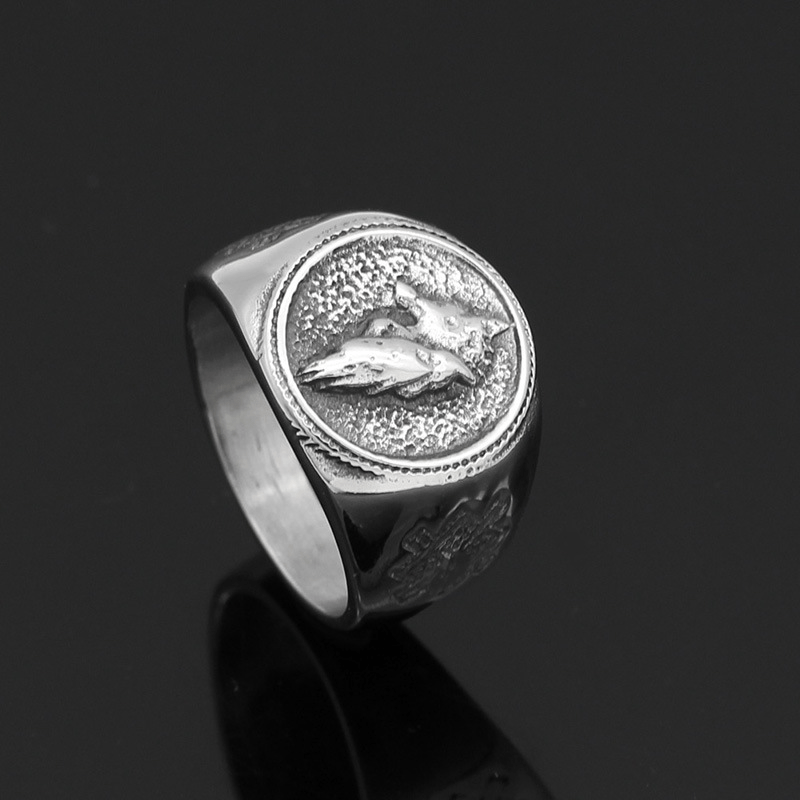Retro Celtic Wolf Stainless Steel Viking Ring