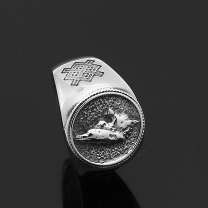 Retro Celtic Wolf Stainless Steel Viking Ring