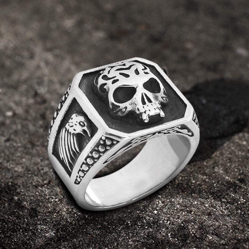 Retro Eagle Stainless Steel Skull Ring