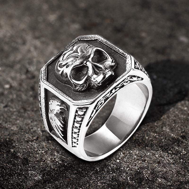 Retro Eagle Stainless Steel Skull Ring