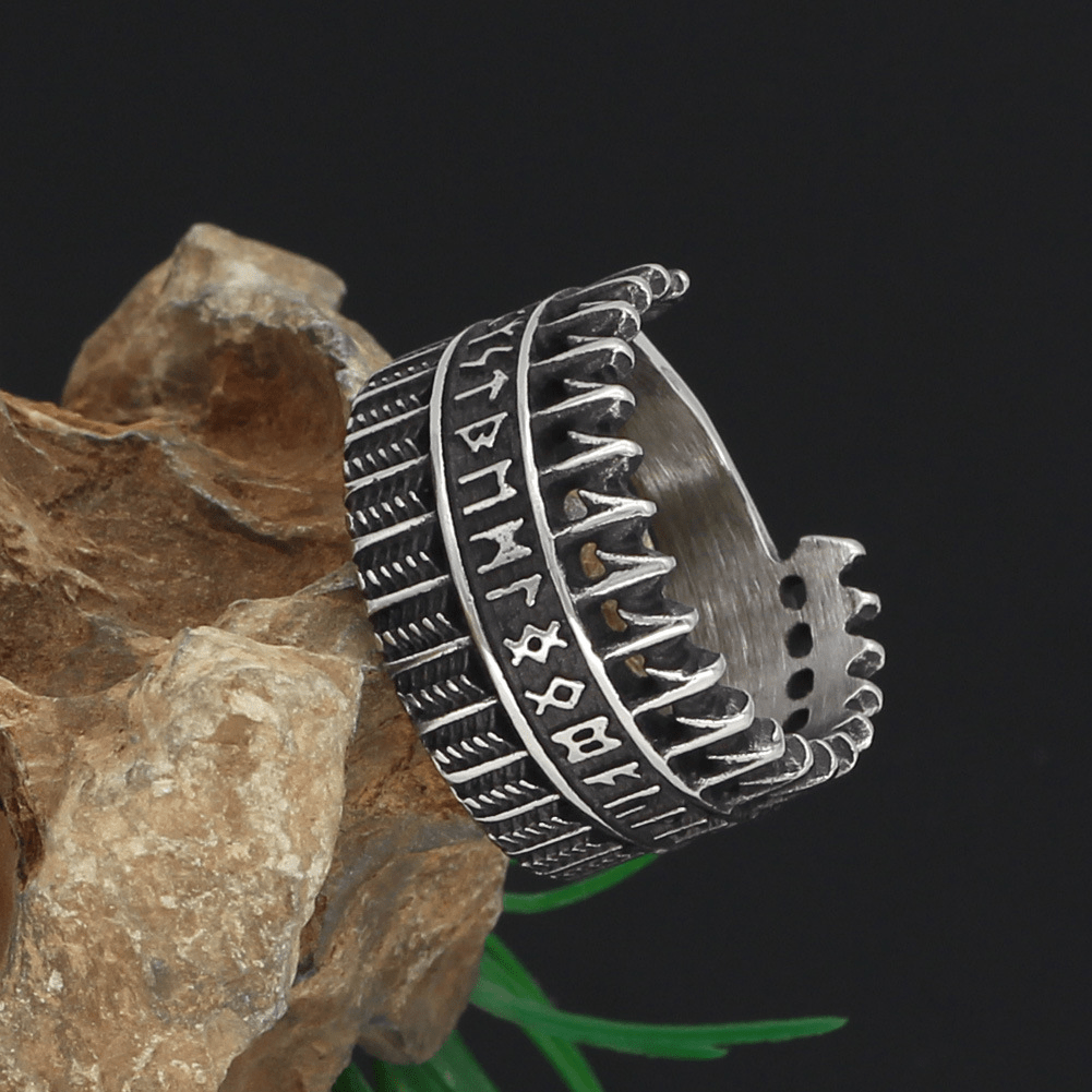 Rune Stainless Steel Viking Ring