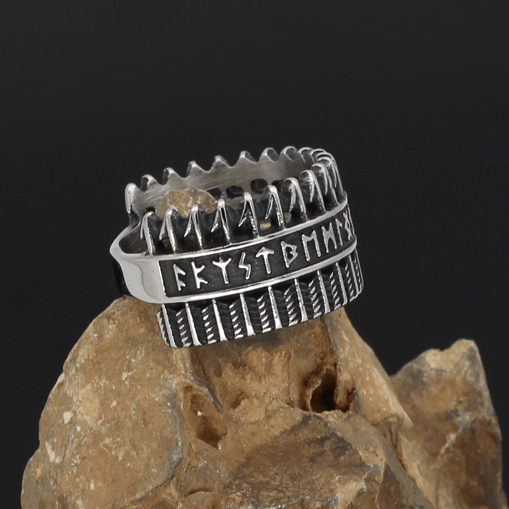 Rune Stainless Steel Viking Ring