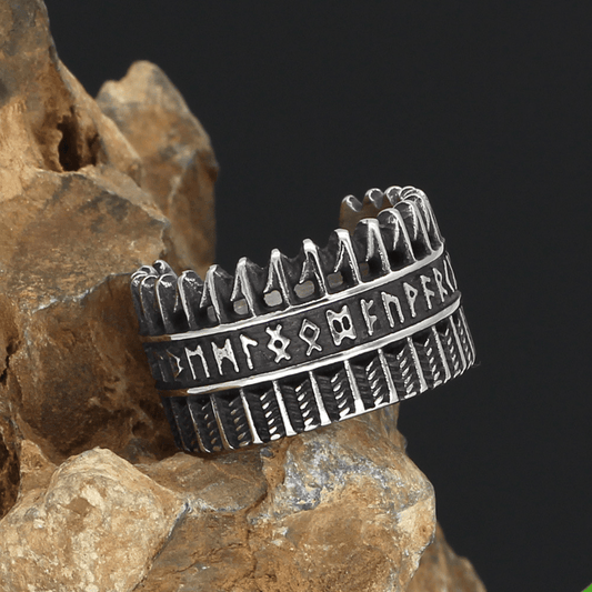 Rune Stainless Steel Viking Ring