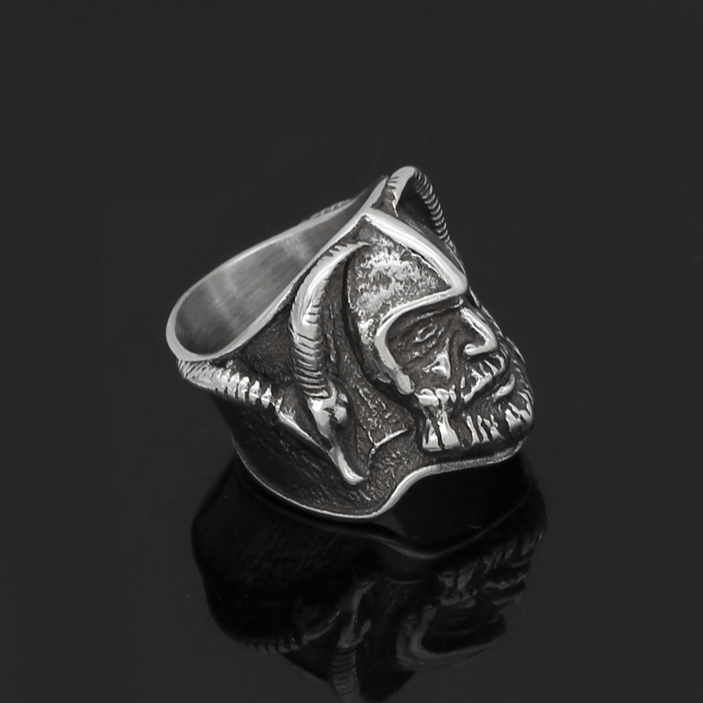 Sheep Head Odin Stainless Steel Viking Ring