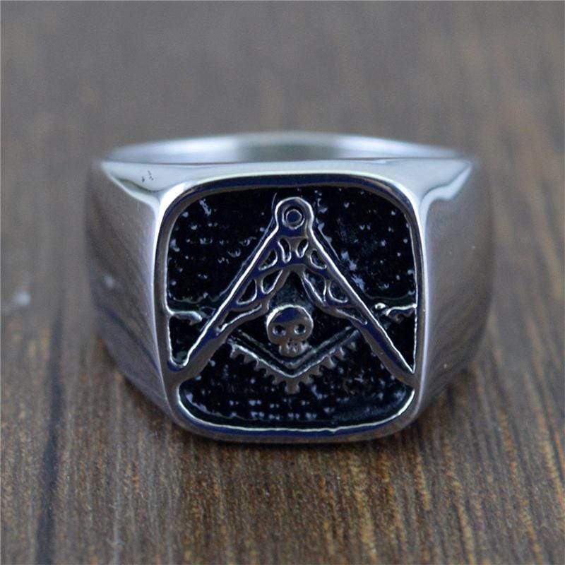 Skull 316L Stainless Steel Masonic Ring