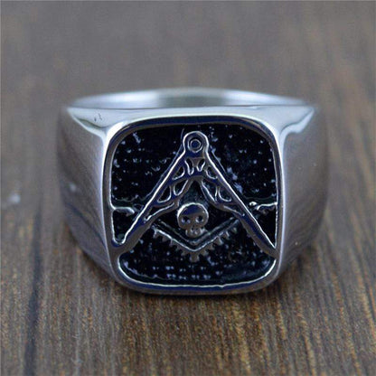 Skull 316L Stainless Steel Masonic Ring
