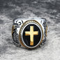 Retro Cross Stainless Steel Religious Ring