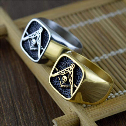 Skull 316L Stainless Steel Masonic Ring