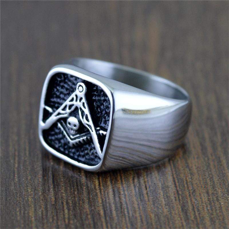 Skull 316L Stainless Steel Masonic Ring