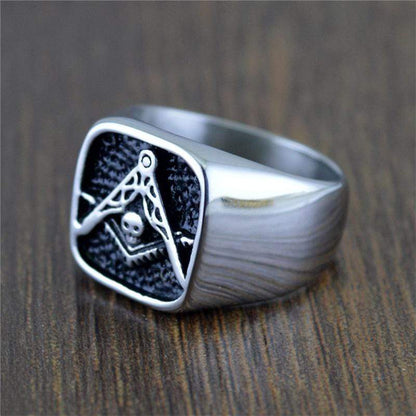 Skull 316L Stainless Steel Masonic Ring