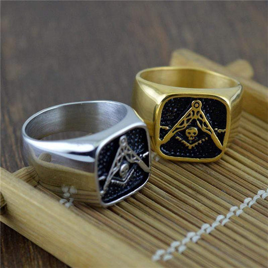 Skull 316L Stainless Steel Masonic Ring
