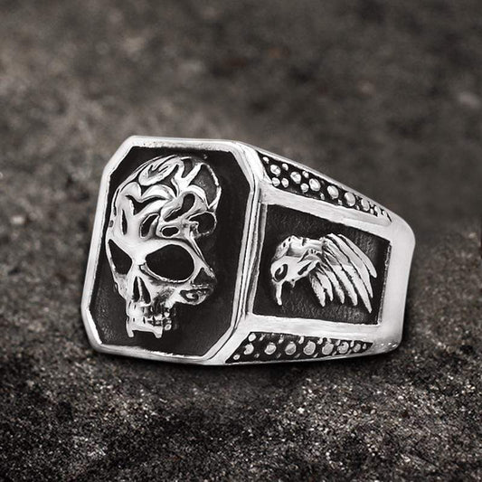 Retro Eagle Stainless Steel Skull Ring