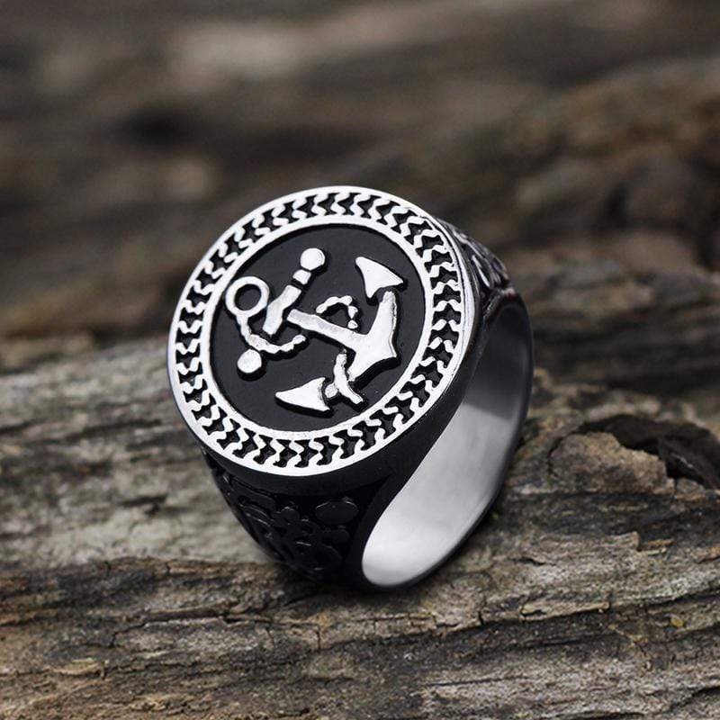 Navy Anchor Knot Seagull Stainless Steel Marine Ring