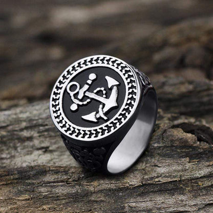 Navy Anchor Knot Seagull Stainless Steel Marine Ring