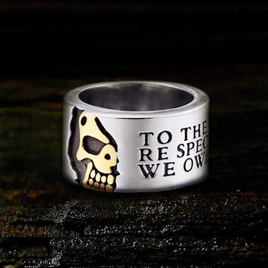 Punk Half-Face Stainless Steel Skull Ring