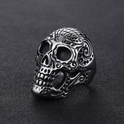 Tattoo Stainless Steel Skull Ring
