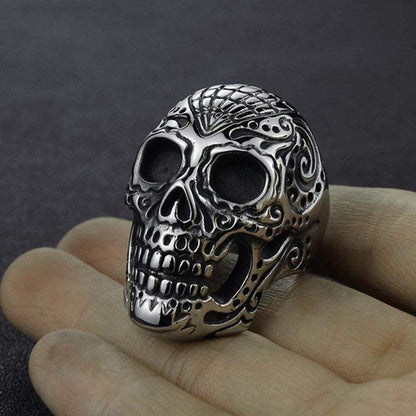 Tattoo Stainless Steel Skull Ring