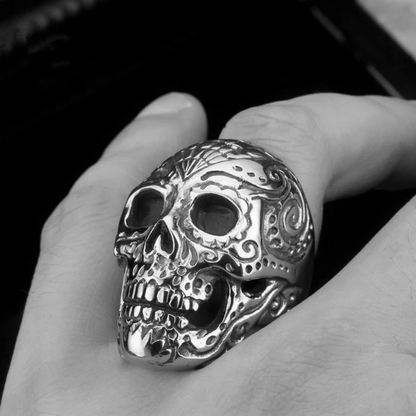 Tattoo Stainless Steel Skull Ring
