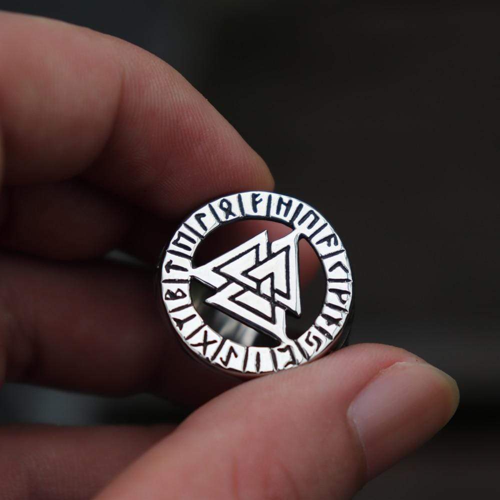 Valknut Odin Wolf Stainless Steel Viking Ring